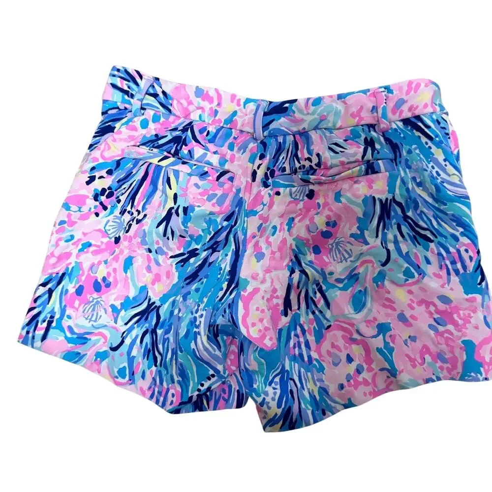 Lilly Pulitzer Callahan Shorts Minty Fresh Fansea coral reef 5 inseam sz 2 summr
